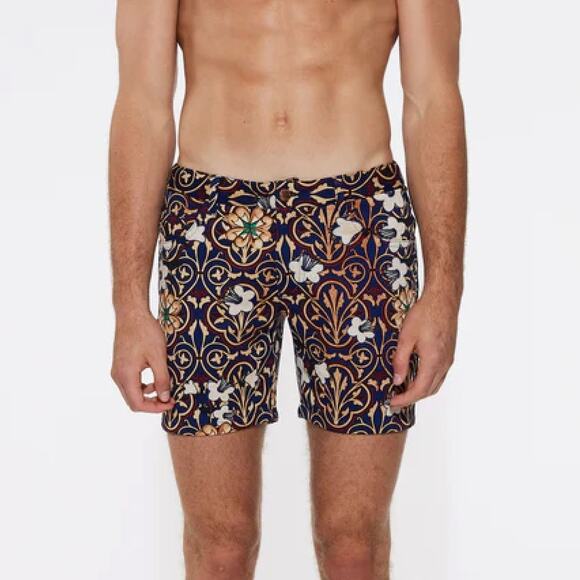 Steele Men's 5" Inseam Khaki Mosaic Printed Fitted Shorts 31 NWT - Picture 1 of 8